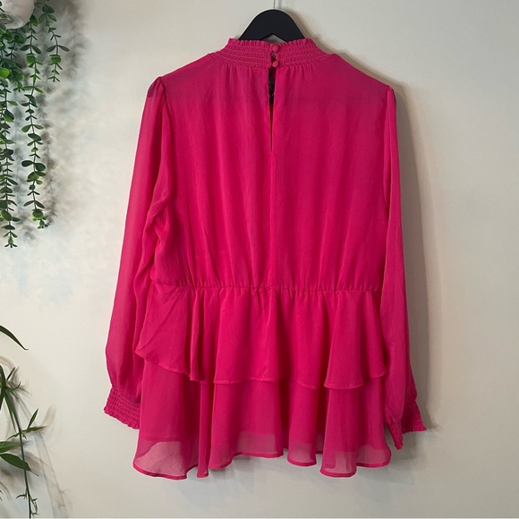 Torrid Hot Pink Ruffle Blouse - Picture 3 of 11